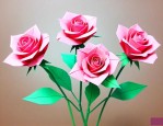 四步简易折纸花玫瑰花
