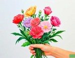 我把鲜花送给妈妈扩句