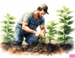 园林工人移栽植物时是怎样保护植物根部的