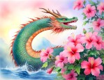 芙蓉花放合欢情龙贯天