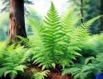 蕨类植物的大型叶幼时