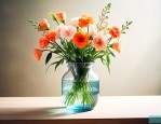 养鲜花瓶子里放多少水好