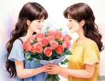 给女的送花后写些什么