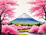 2025年日本富士山的樱花