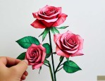 皱纹纸手工制作玫瑰花
