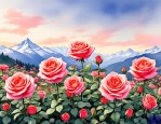 2025年桃红雪山玫瑰花语