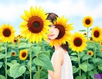 女生朋友圈晒向日葵花语