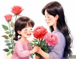 女儿送妈妈的花感动的句子