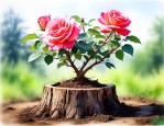 月季花树桩的移植方法
