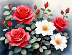 2025年玫瑰花白梅花红花
