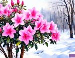 北方露天越冬的杜鹃花