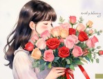 给女朋友送花上面写什么