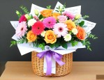 给朋友送花篮怎么写字