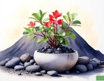 火山石盆景种什么植物