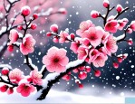 2025年最漂亮的雪中梅花