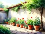 庭院靠墙栽什么植物好