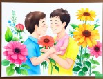 夏季爸爸送给女儿的花