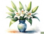 插百合花的花瓶