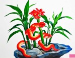 属蛇人养几根富贵竹旺财