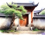 屋门口种什么树风水好