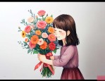 送花女朋友贺卡怎么写