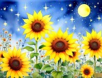 向日葵和满天星的花语
