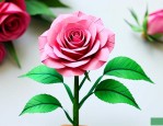 褶皱纸玫瑰花手工制作