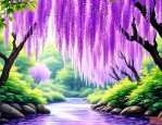 2025年紫藤萝瀑布的背景