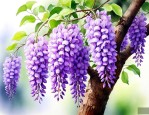树上的紫色的一串串的花