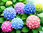 各种颜色绣球花的花语