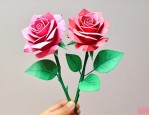 手工折纸玫瑰花的做法