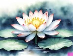 白荷花从这些大圆盘之间冒出来冒的意思