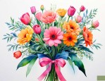 我想把花送给老师因为