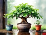 发财树盆景可以淋雨吗