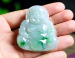 冰种飘花翡翠玉佛价格