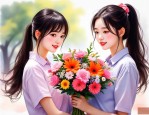 2025年高考最美送花女孩