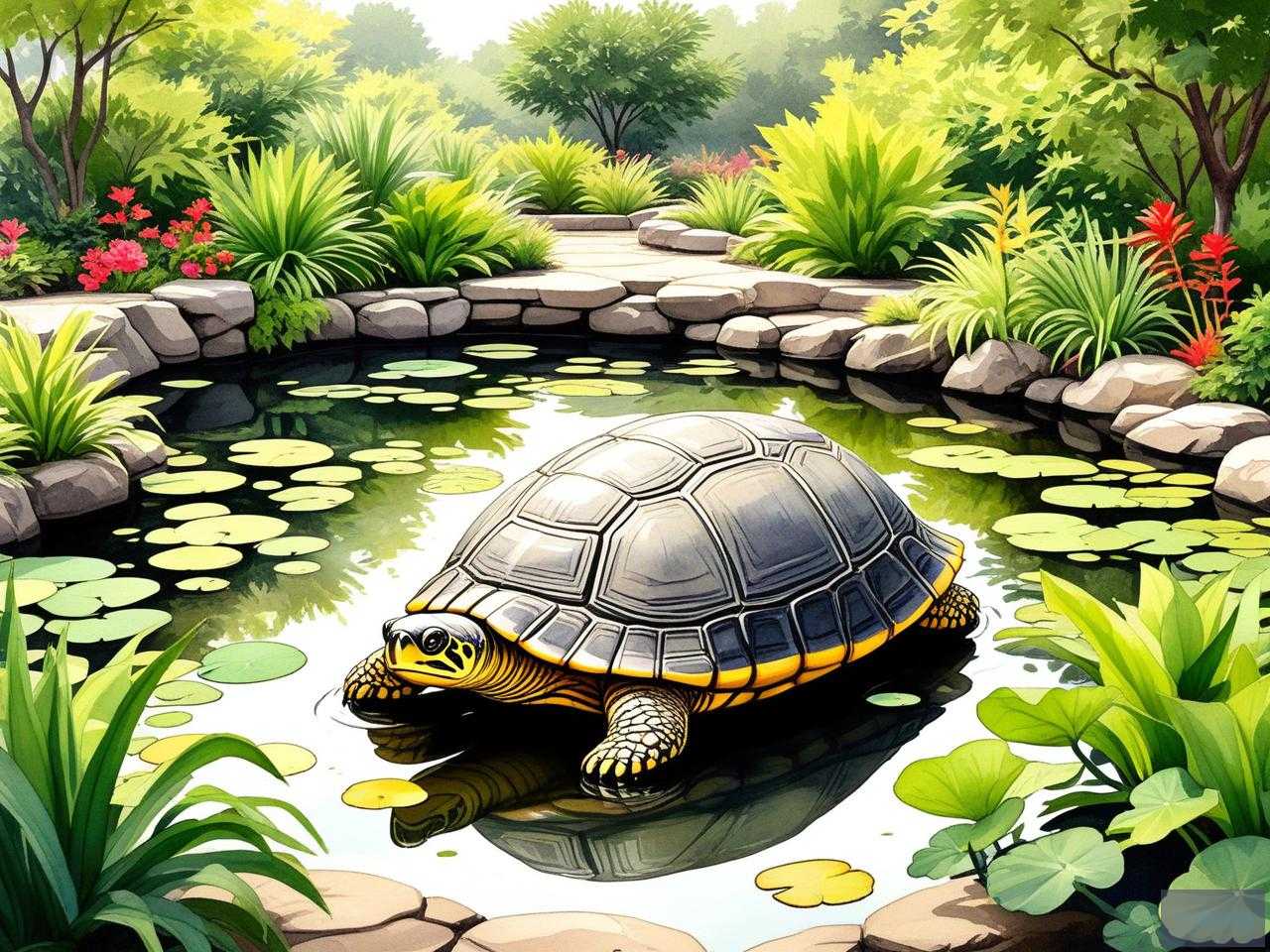 2025年龟池里养什么植物