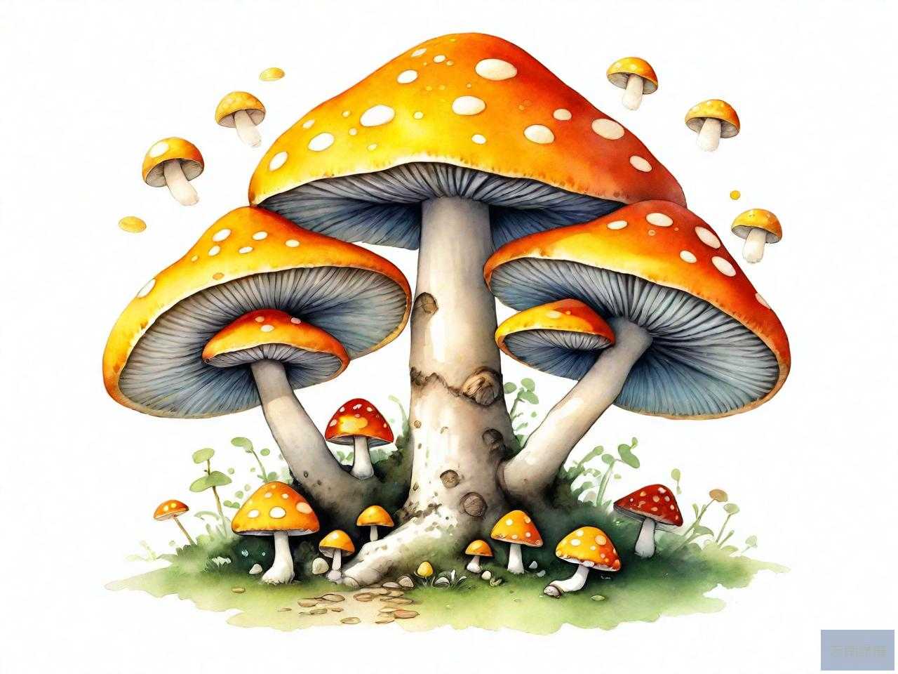 发财树长黄蘑菇