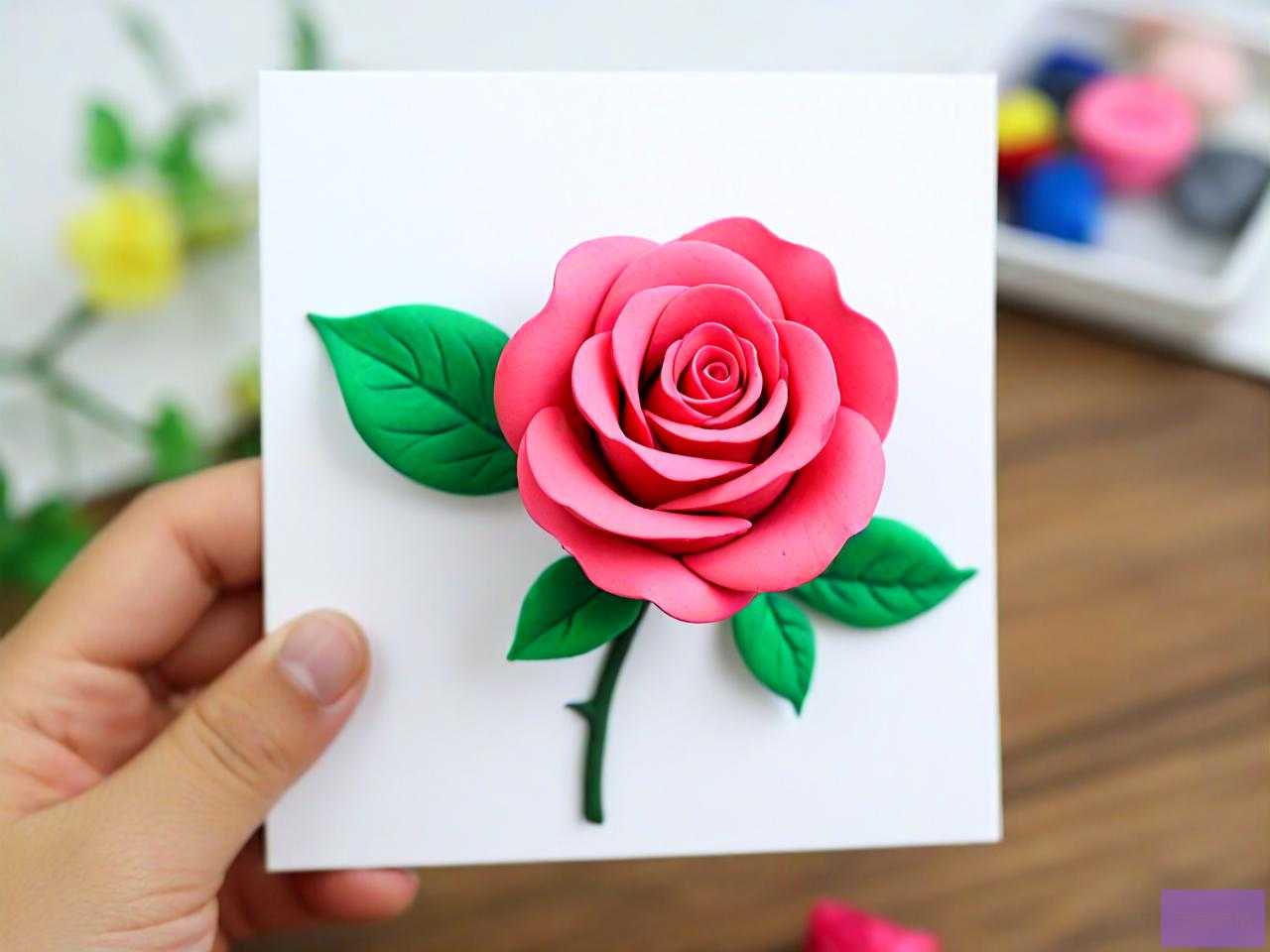 橡皮泥玫瑰花制作教程