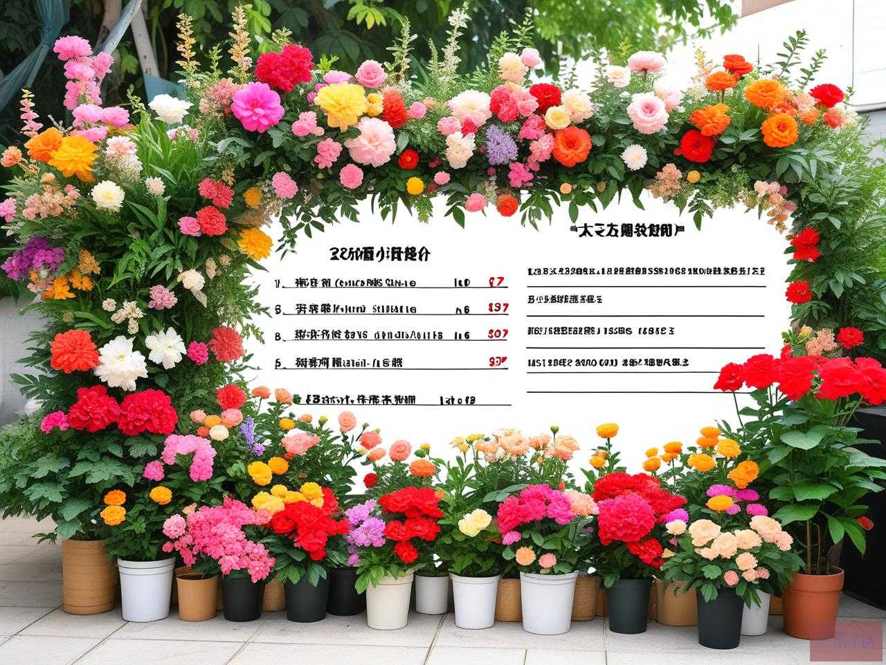 2025年花卉租摆报价表格