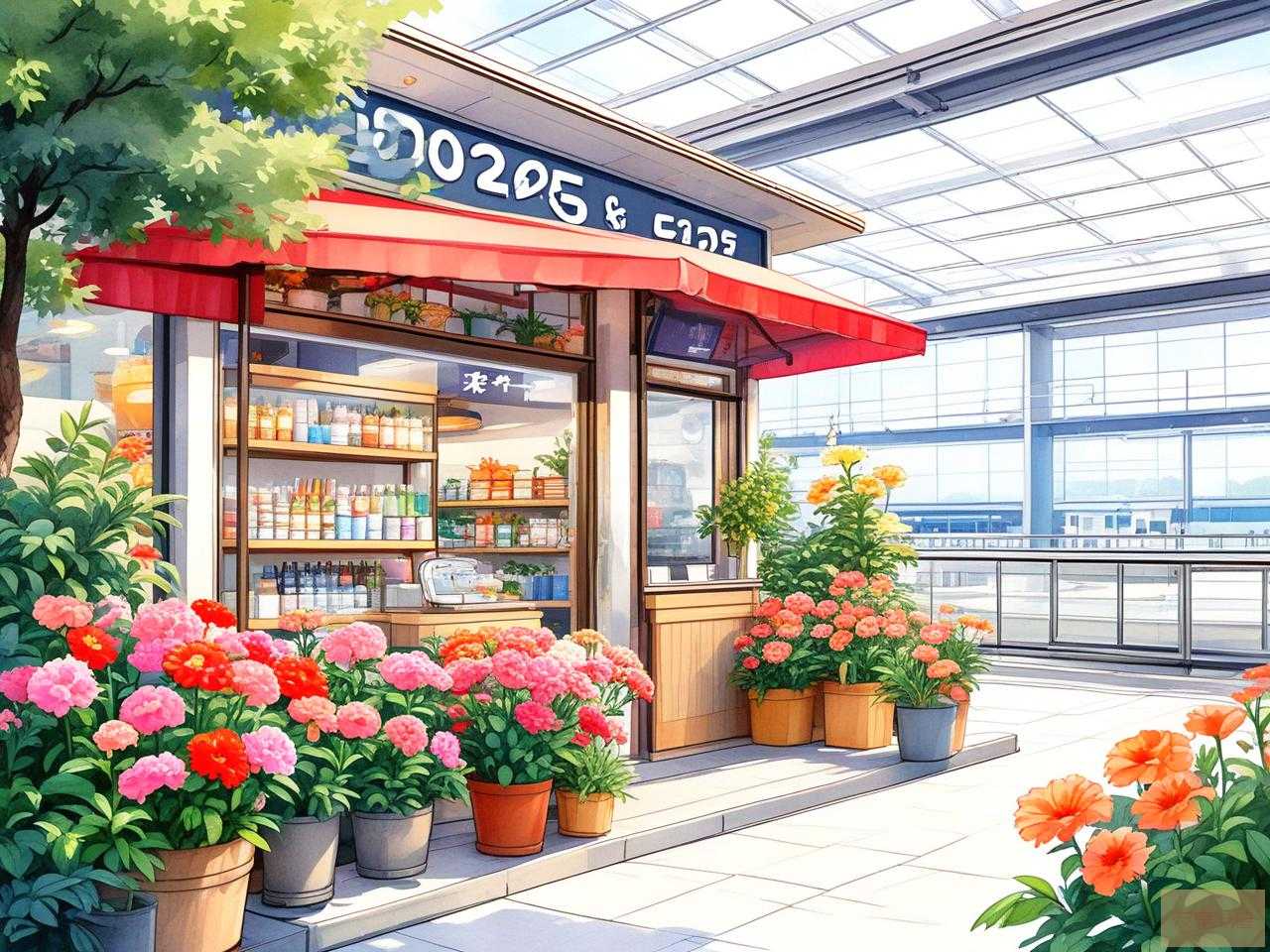 2025年机场的附近鲜花店