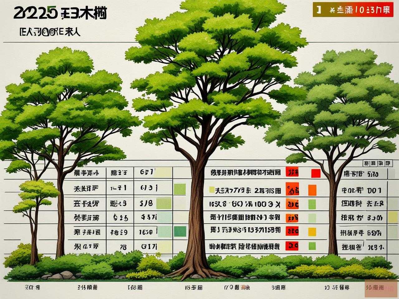 2025年绿化树木价格表格