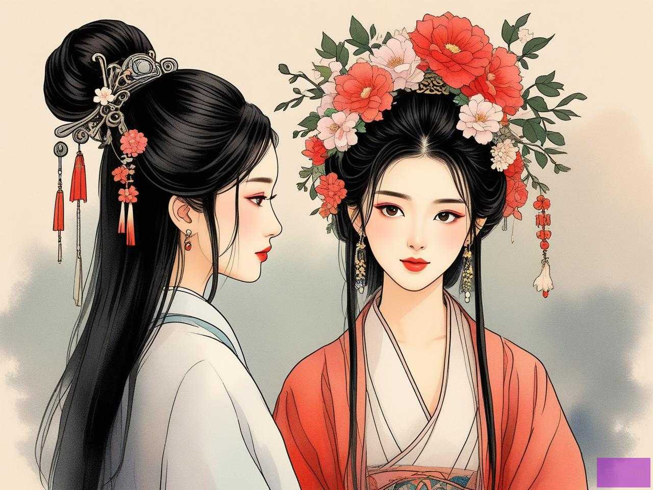2025年古代女子头上插花