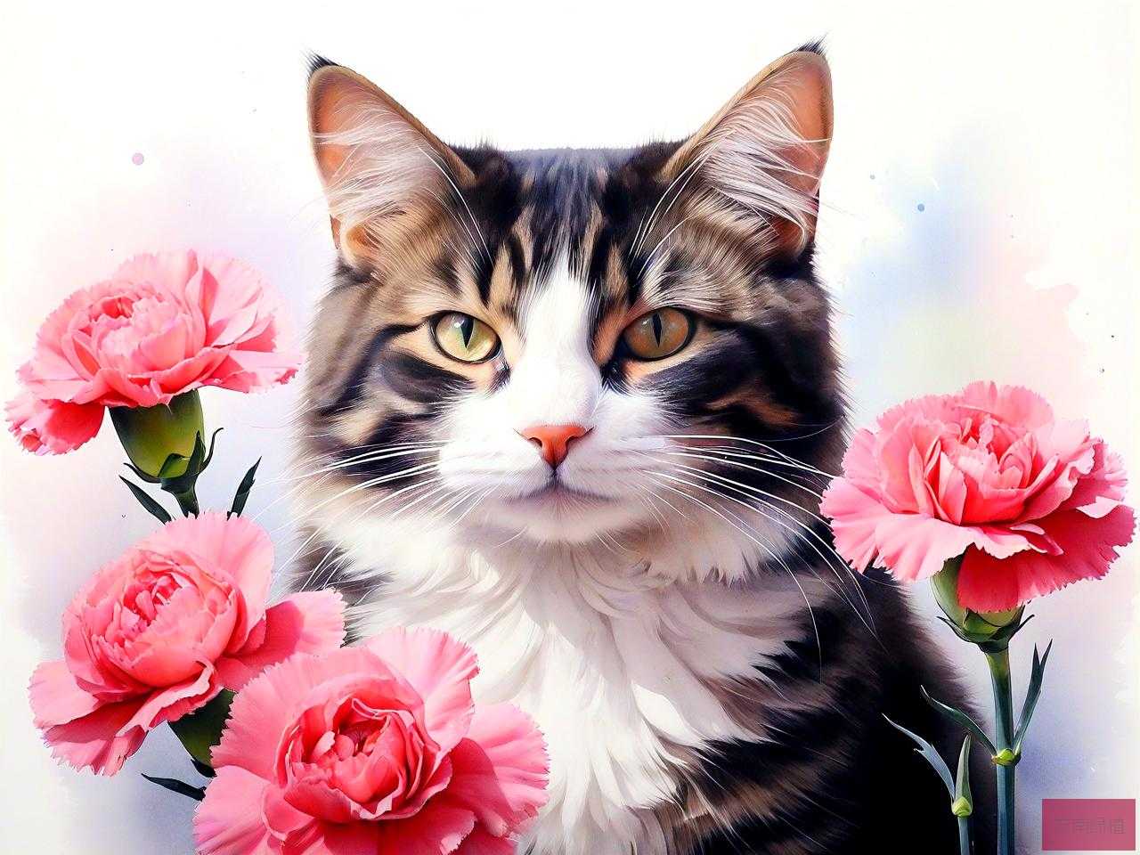 养猫可以养康乃馨花吗