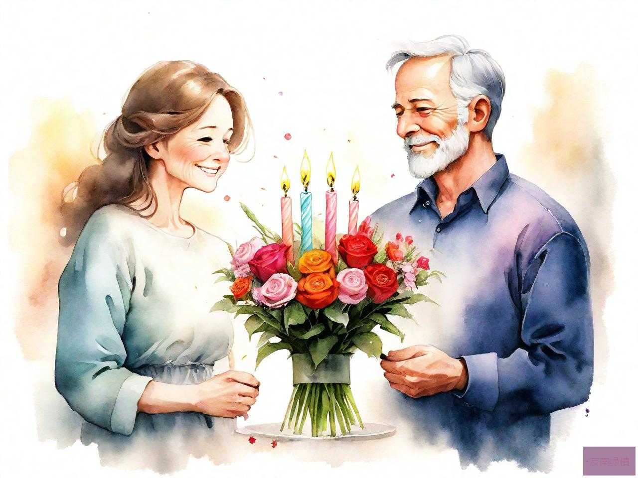 中年人过生日送什么花