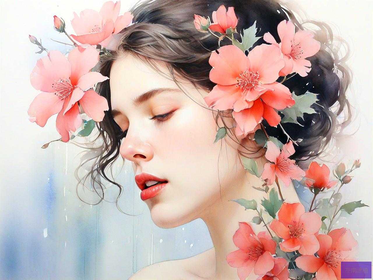 人和花相互映衬的句子