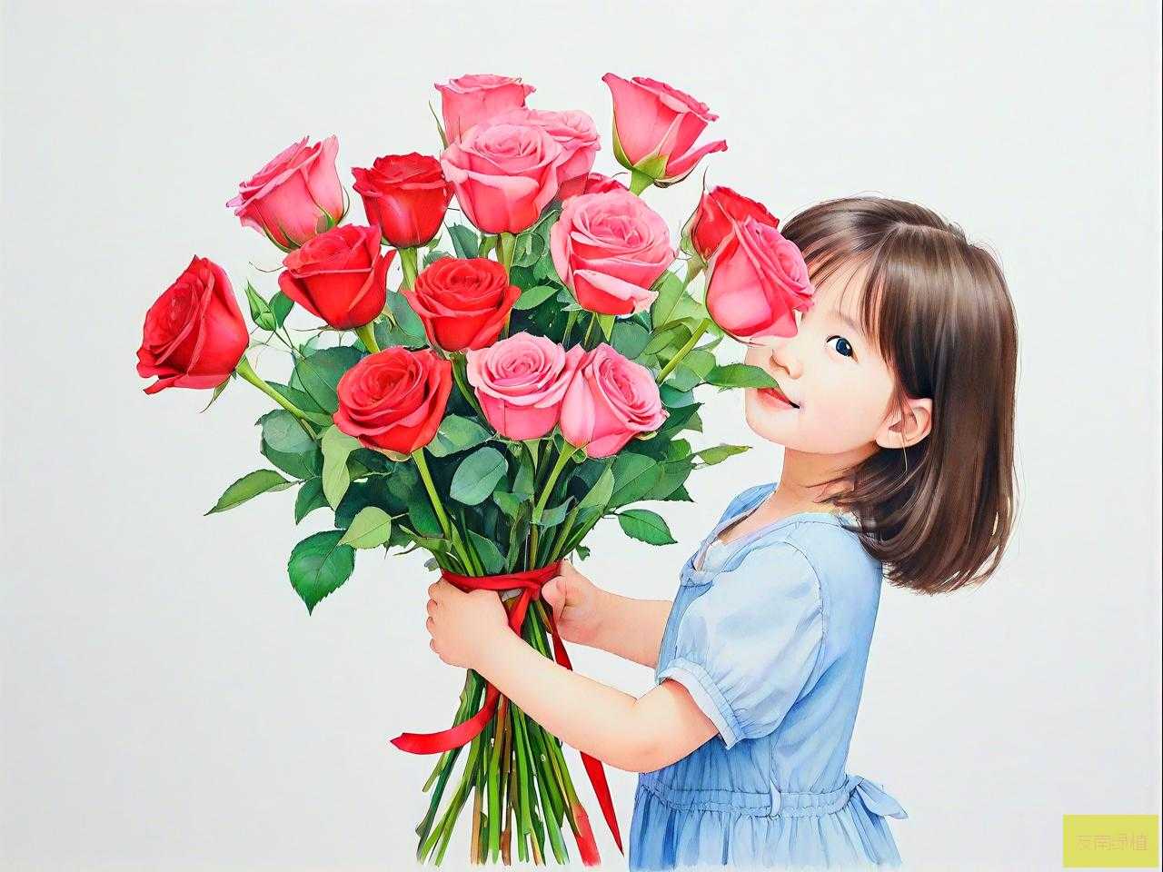 晒女儿送花的简单句子