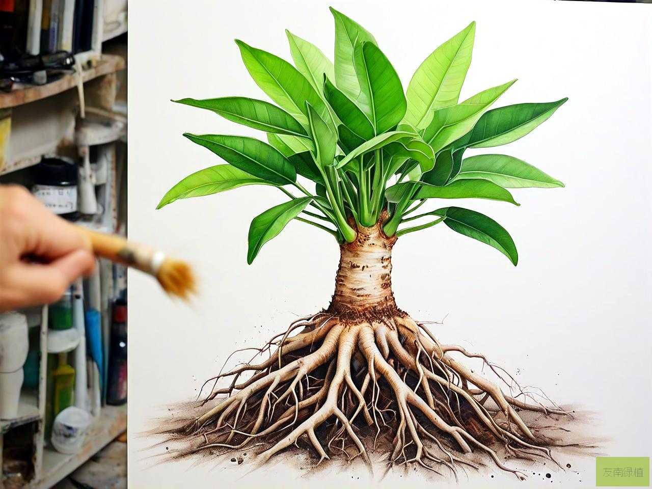 发财树根部有白色霉菌