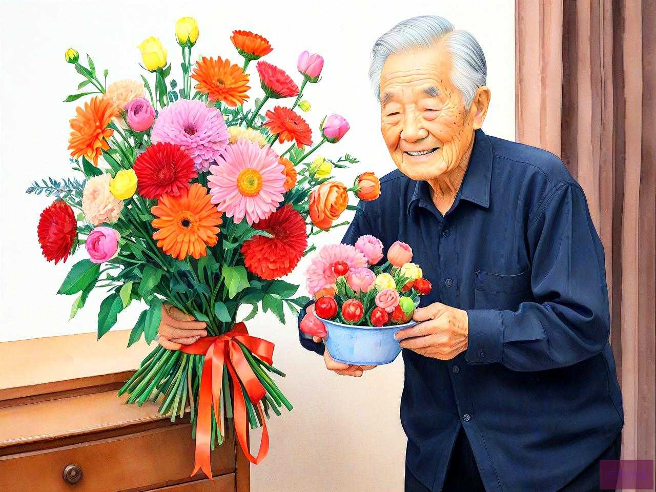 老人过生日送什么花好