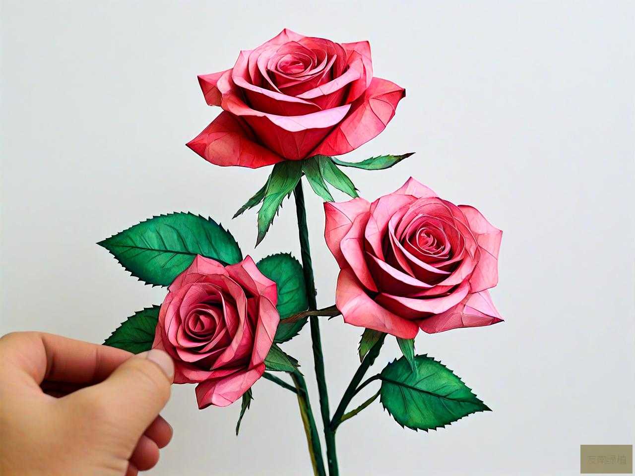 皱纹纸手工制作玫瑰花